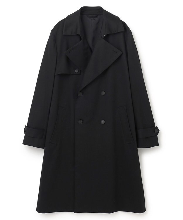 JOSEPH HOMME スムースサテンストレッチ　トレンチコート ブラック系