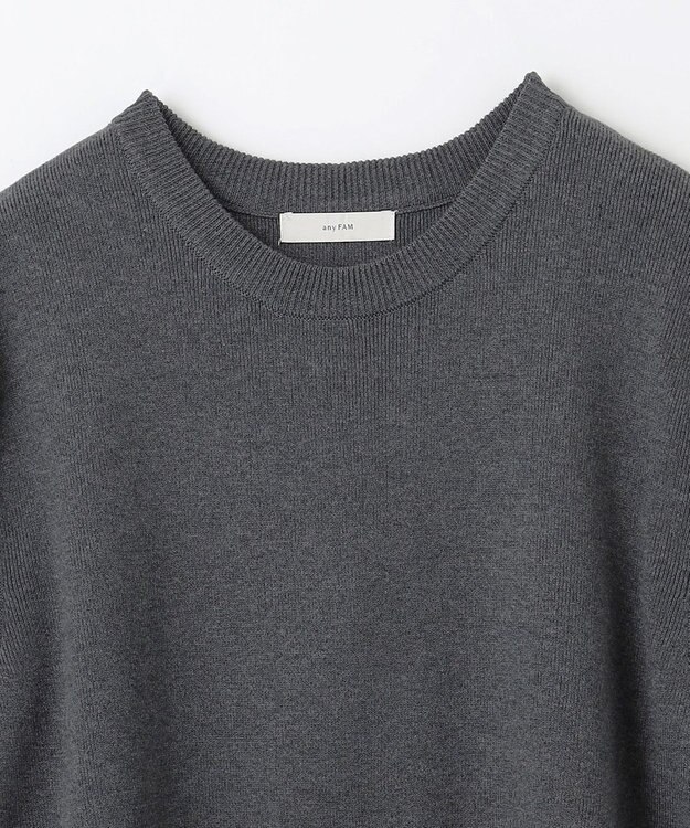 ANY レイヤード風チュニック グレー×ブルーストライプ