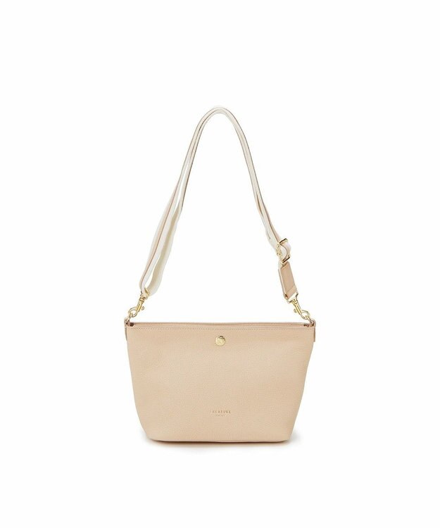 TOPKAPI 【TREASURE TOPKAPI】ソフトシュリンク テープ コンビ レザー ミニショルダーバッグ ペールベージュ