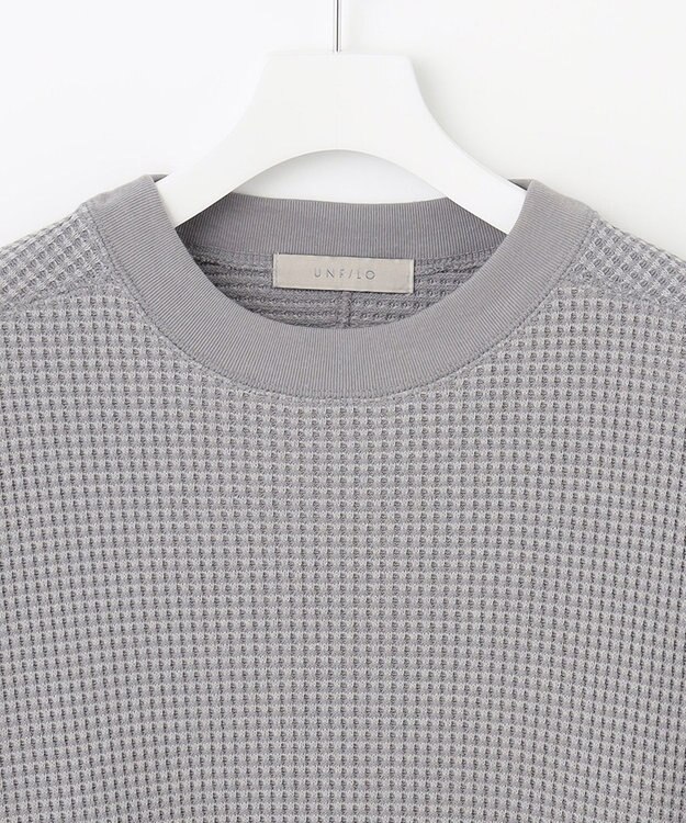 UNFILO MENS イージーケア ワッフル クルーネック [23年春夏商品] グレー