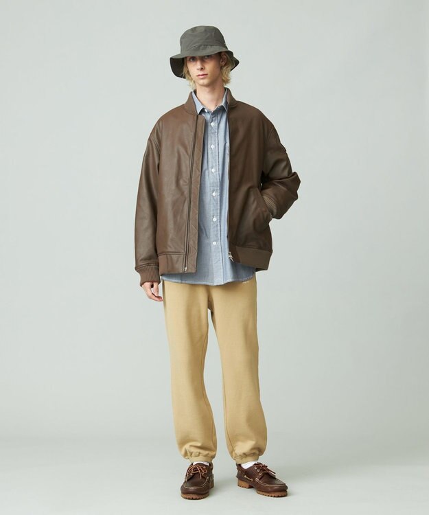 J.PRESS YORK STREET 【UNISEX】エコレザーMA-1 ダークブラウン系