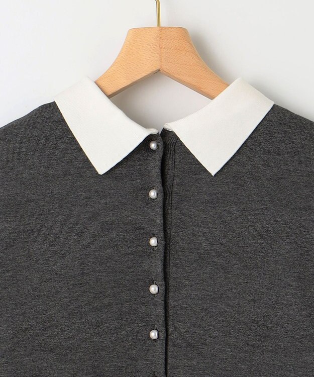 組曲 【新色追加！】Elena襟付き ニットワンピース グレー系8