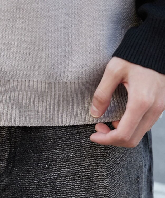 WEGO ラグランジャガードグラフィックプルオーバー ブラック