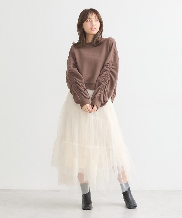 earth music&ecology ドロストスリーブスウェット Brown