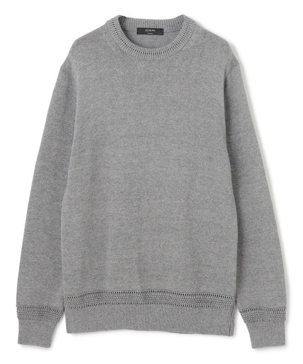 JOSEPH HOMME 【洗える】ハイツイストコード　クルーネックニット グレー系