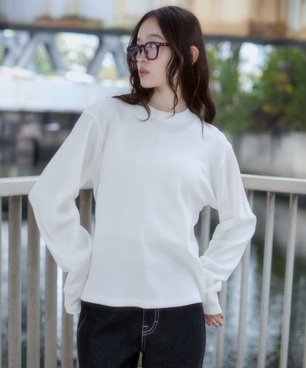 WEGO 【ユニセックス着用ITEM/MLサイズ展開】ワッフルT（LS） ホワイト