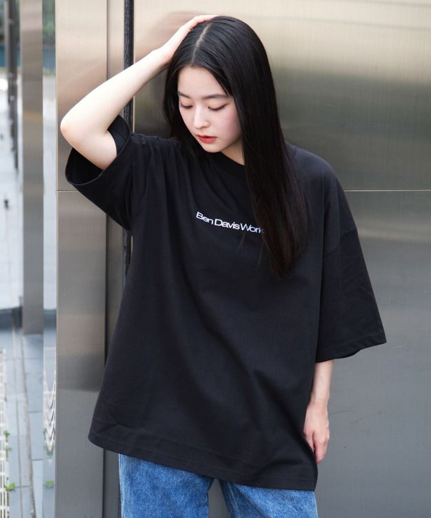 WEGO 【ユニセックス着用ITEM/SMLサイズ展開】別注BENDAVISクールタッチグラフィックT（SS） ブラック