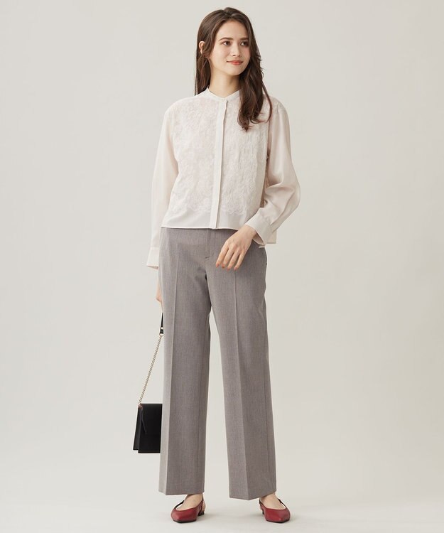 自由区 S 【WEB限定カラーあり・撥水加工・洗える】TRギャバストレート パンツ モカ