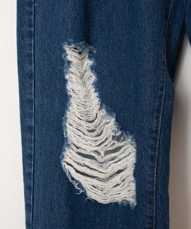 WEGO ヘビークラッシュローライズパンツ デニム中濃色