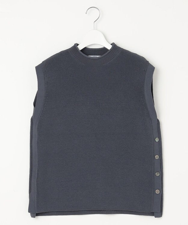 J.PRESS LADIES L 【洗える】CLEAR COTTON BLEND ニット ベスト ブルーグレー系