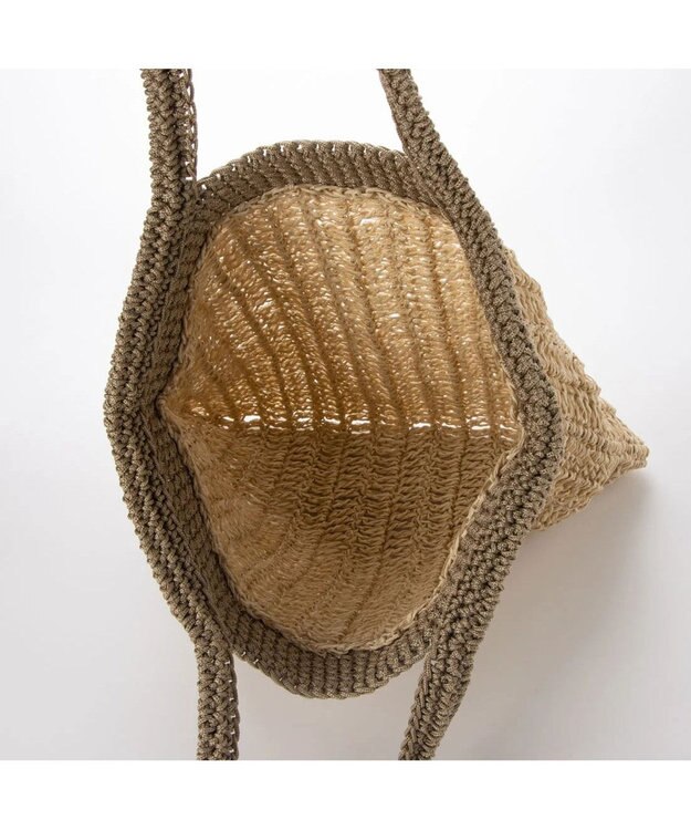 UNBILLION cachecache ペーパー切り替え横編みトートバッグ ベージュ