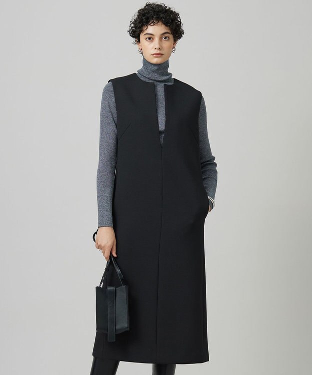 ICB L モスリンボンディング ジャンパースカート ブラック系