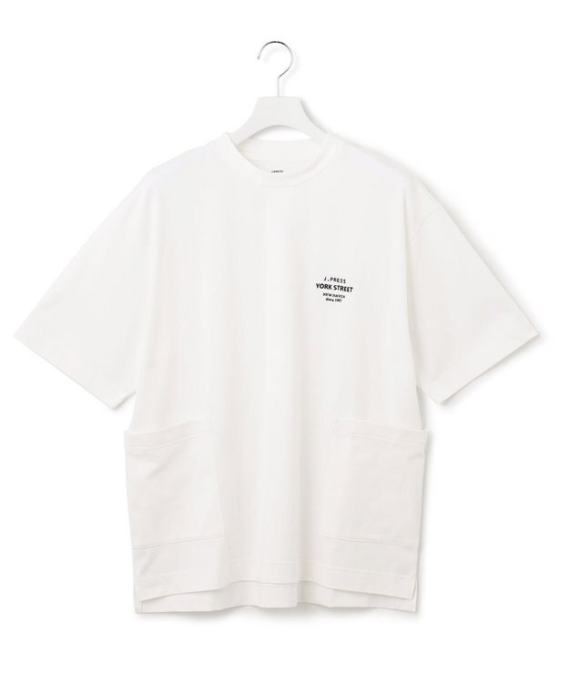 J.PRESS YORK STREET 【UNISEX】ワンポイント腰ポケットTシャツ ホワイト系