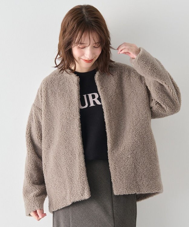 ANY L カールボアブルゾン モカ