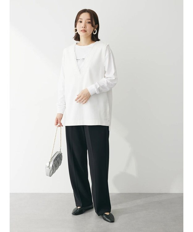 Green Parks Ｖネックフリンジベスト Off White