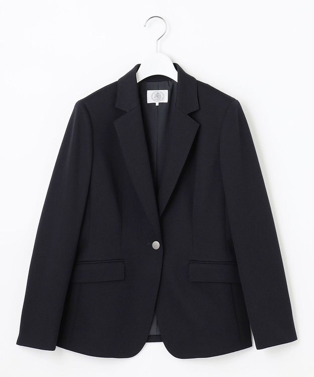 J.PRESS LADIES L ジャージー テーラード ジャケット ネイビー系