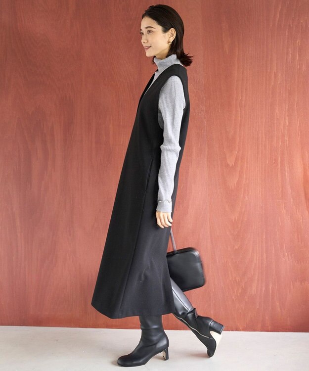 UNFILO ウールライク ジャンスカ ブラック