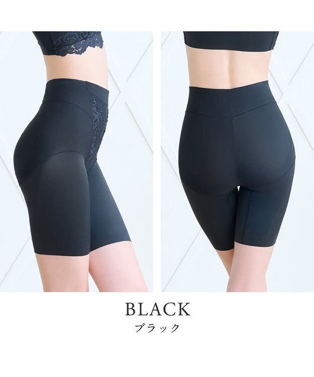 BRADELIS New York 【BRADELIS NewYork peace】綿混ストレッチハイブリッドガードル25 クロッチ付きで1枚履き可能な補整ガードル 消臭機能付き ブラデリス ブラック