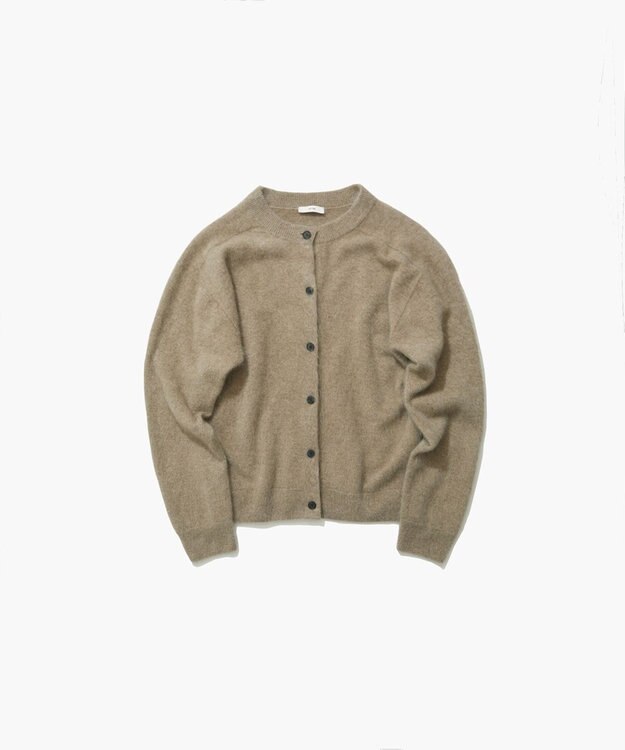 ATON ROYAL CASHMERE FUR | クルーネックカーディガン TOP BEIGE