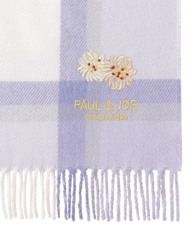 MOONBAT 【FUDGE11月号掲載】PAUL & JOE ACCESSOIRES クリザンテーム刺繍ムースタッチマフラー（パッケージ入り） ラベンダー