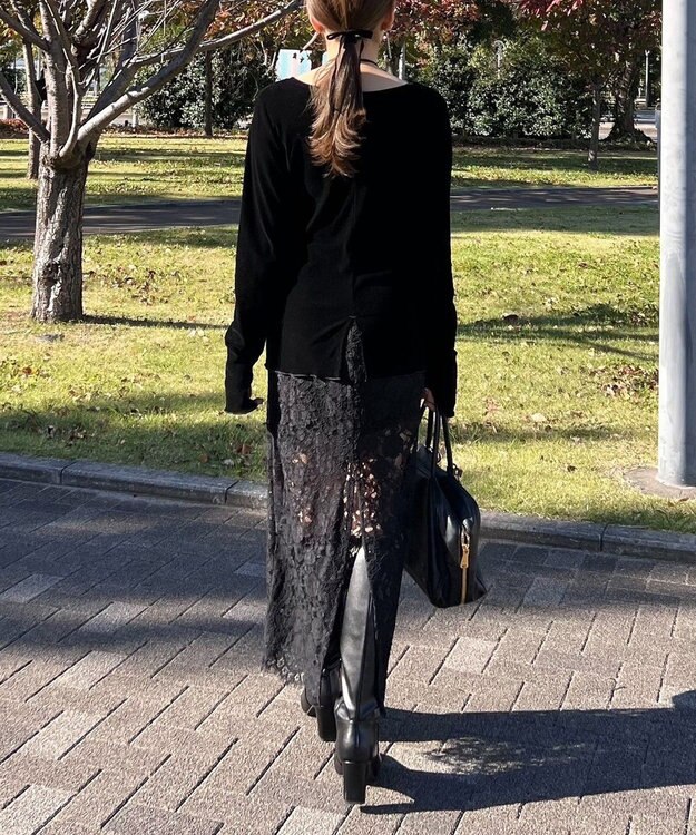 Green Parks シアーベロアプルオーバー Black