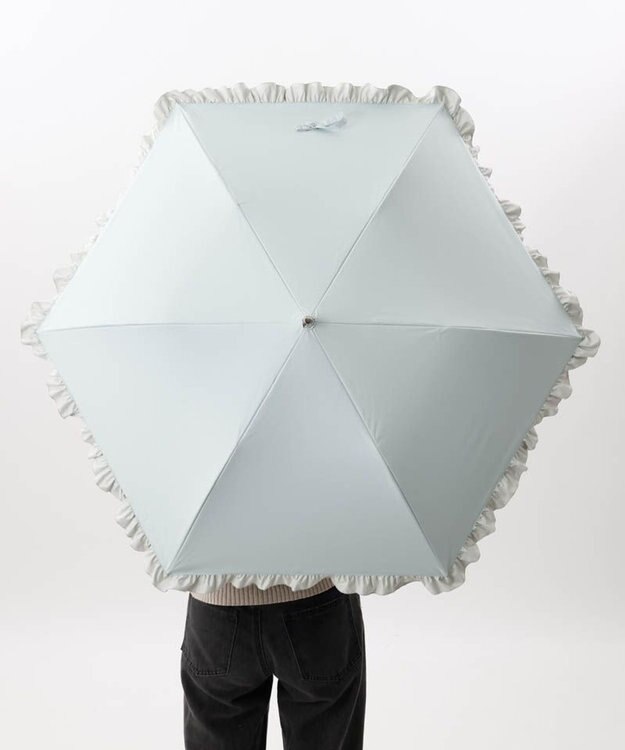 AURORA 【WEB限定】 フリル晴雨兼用傘（折りたたみ・トップフラット） ミントグリーン