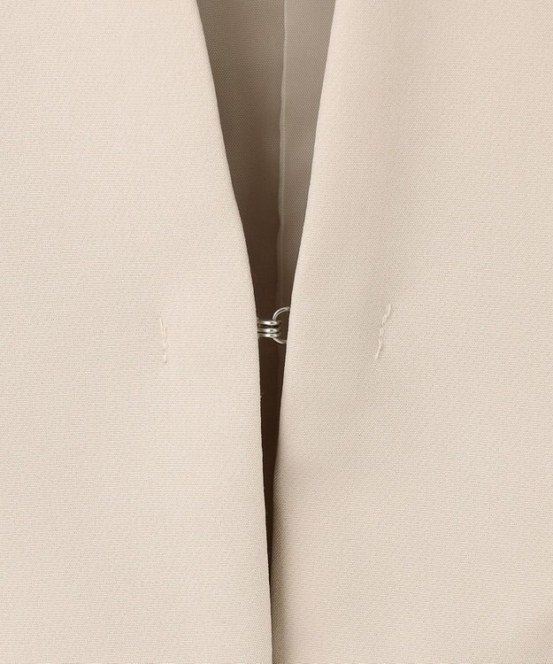 ANY 【WEB限定】ダブルクロスストレッチ Ｖネックノーカラージャケット ベージュ