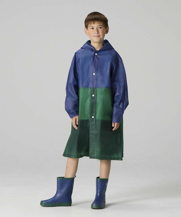 BEAMS SCHOOL シームレスレインコート ネイビー