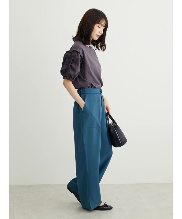 Green Parks ・ＥＬＥＮＣＡＲＥ　ＤＵＥ　ラッフルパフＴＥＥ Charcoal Gray