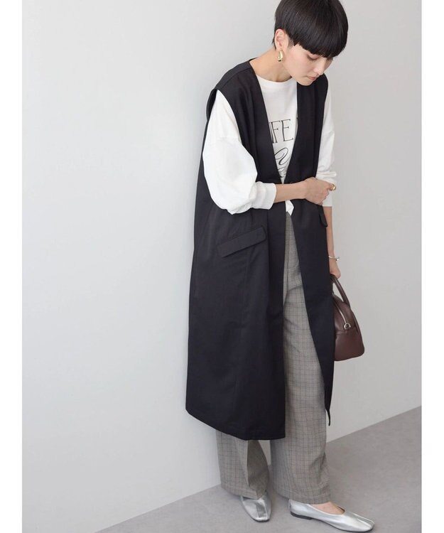 AMERICAN HOLIC ロングＶネックジレ Black