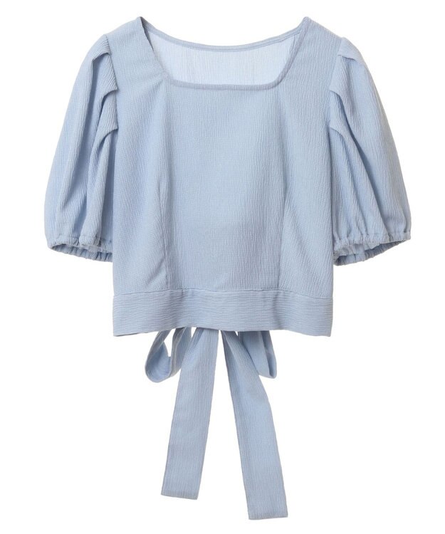 earth music&ecology ＳＥＴ２点バックリボンブラウス＋フレアスカート Sax