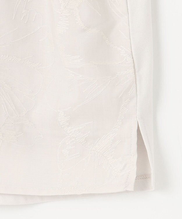 J.PRESS LADIES 【洗える】シアーエンブロイダリー カットソー グレージュ系