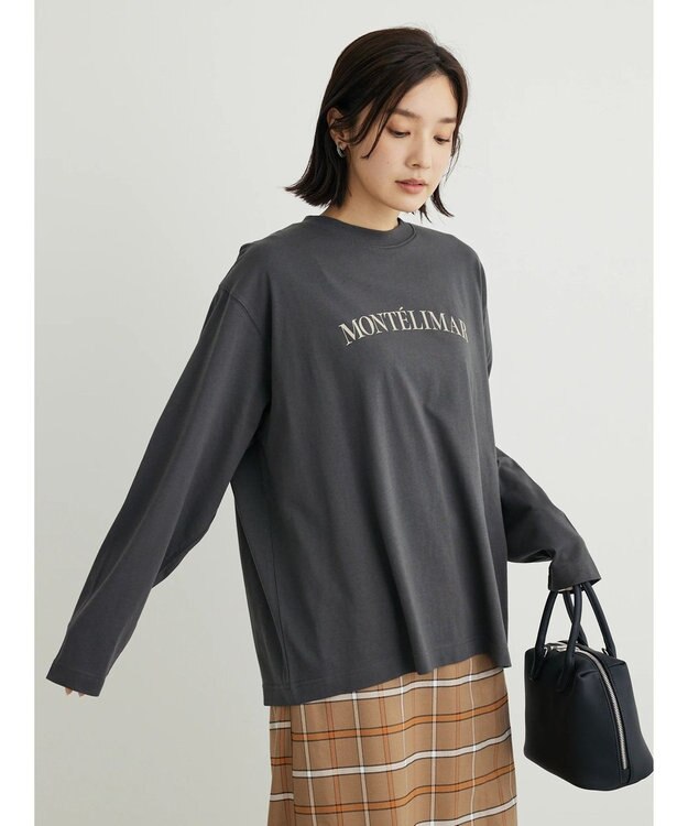 Green Parks オーバーサイズロゴチュニック Charcoal Gray