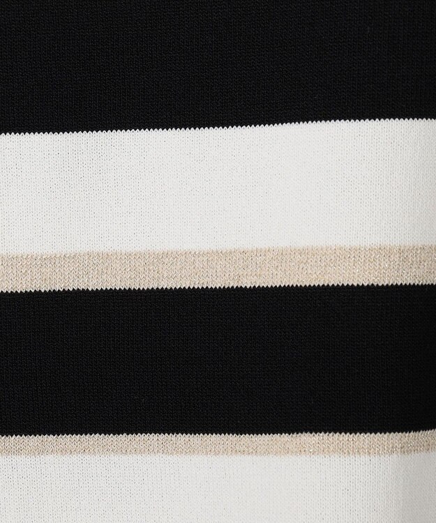 ANY SIS 【アイスタッチ】フレンチスリーブ ニット ブラックベース×ゴールドラメ