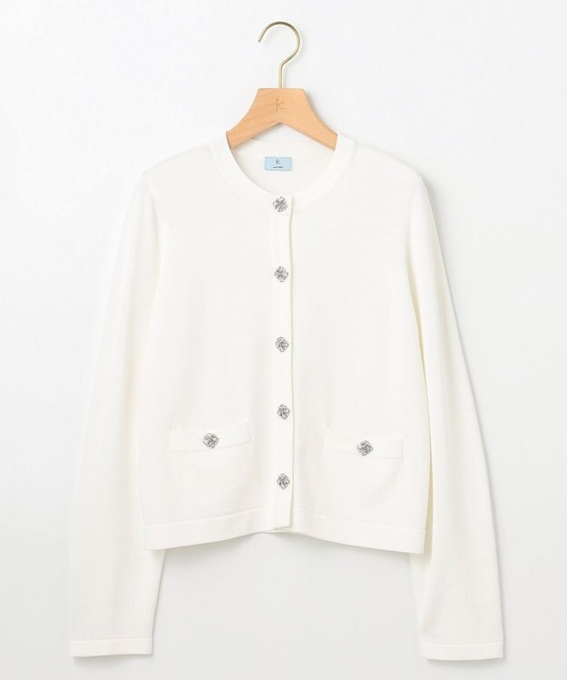 組曲 L 【WEB限定】ビジューニット ジャケット アイボリー系