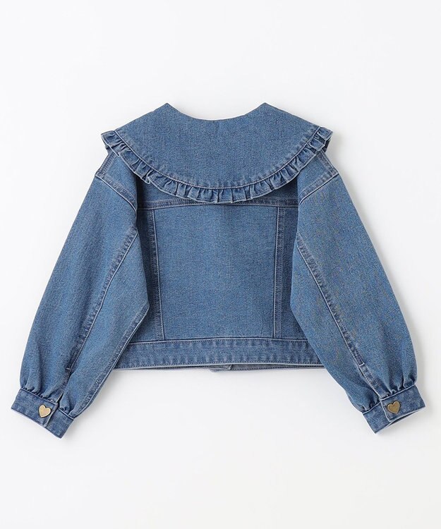ANY KIDS フリル 襟付き デニム ジャケット デニムブルー
