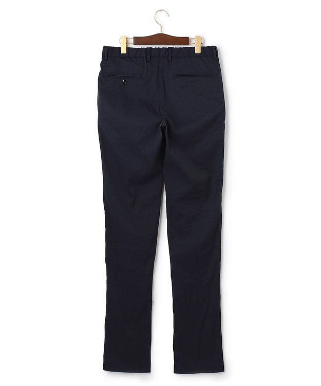 J.PRESS MEN メカニカルストレッチ ヘリンボンパンツ ネイビー系