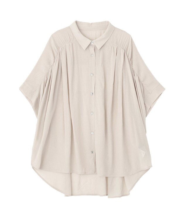 YECCA VECCA 【ドライタッチ】シアーバックギャザーシャツ Light Beige