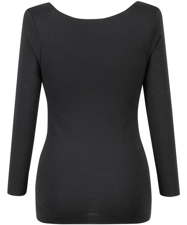 Wing あったかインナー 綿100％(肌側) アウターにひびきにくい ムレにくい 【綿の贅沢 ここちフラット】 8分袖 長袖 秋 冬 EL4872 ウイング／ワコール ブラック