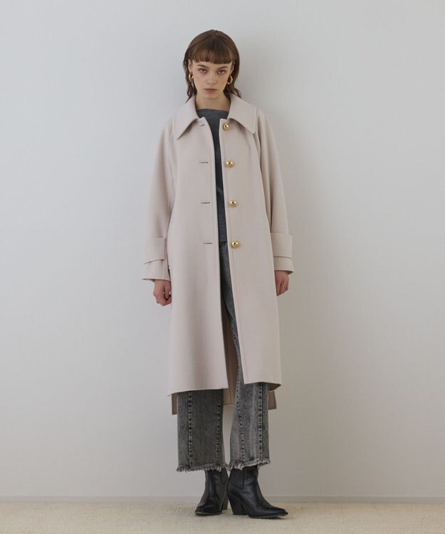 GRACE CONTINENTAL ウールカシミヤリバーコート キナリ