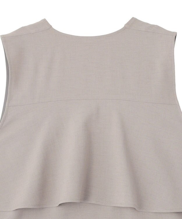 Green Parks イージーケアバックフリルジレ Gray Mixture