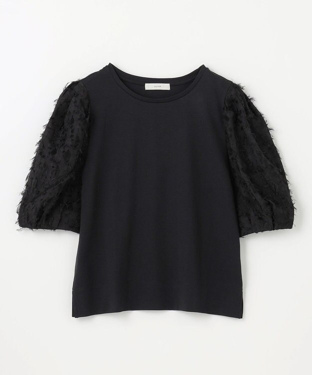 ANY L シルケットスムースジャガードスリーブプルオーバー ブラック