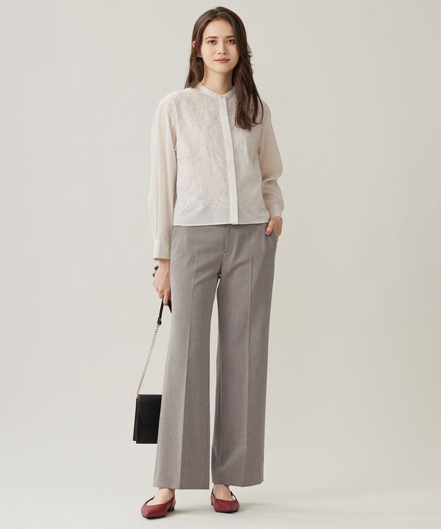 自由区 S 【WEB限定カラーあり・撥水加工・洗える】TRギャバストレート パンツ モカ