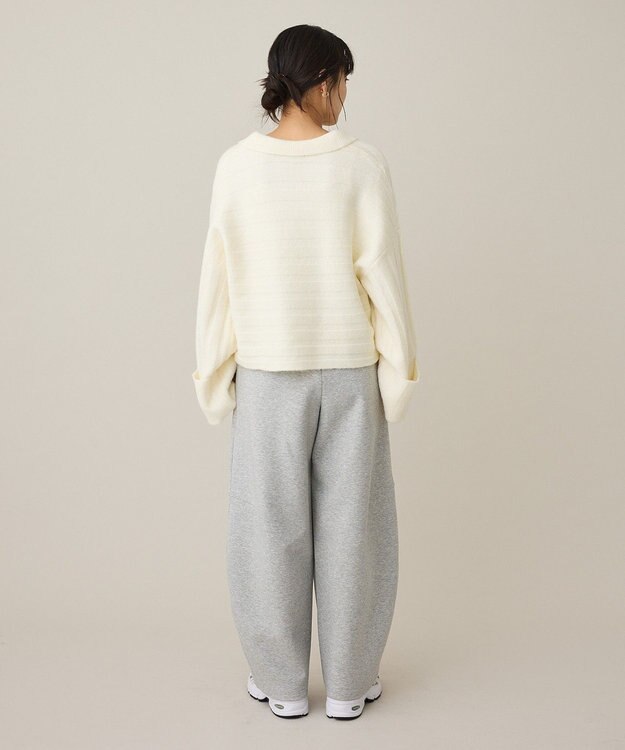 CRAFT STANDARD BOUTIQUE ロールアップ袖ショート丈ニットプルオーバー Ivory