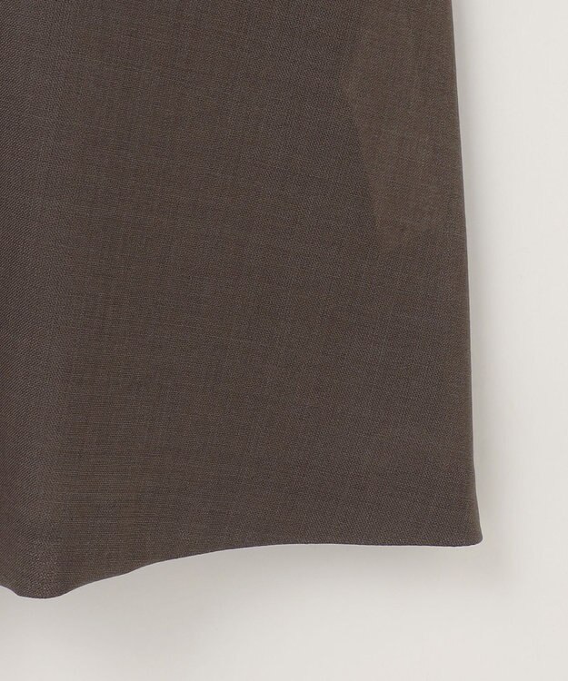 自由区 【洗える】トロピカルストレッチシャツ ドレス カーキブラウン