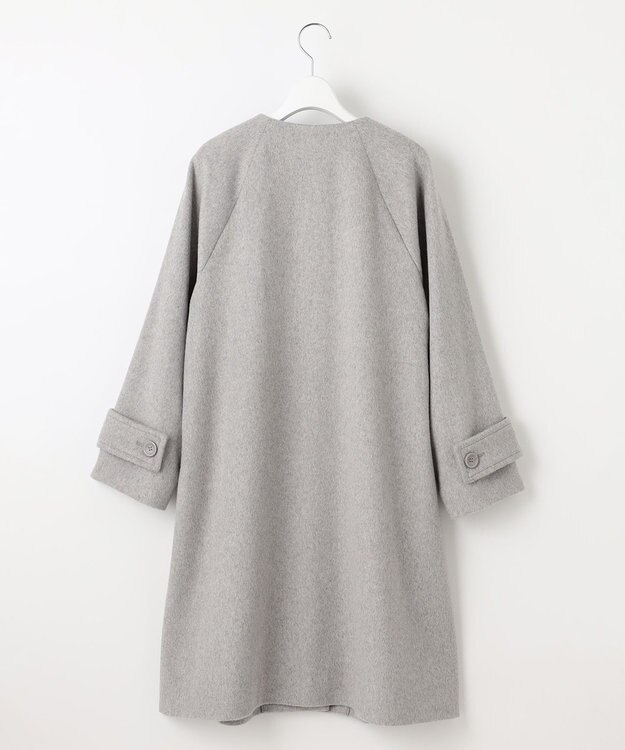 Feroux ウール混 Aラインコート ライトグレー系