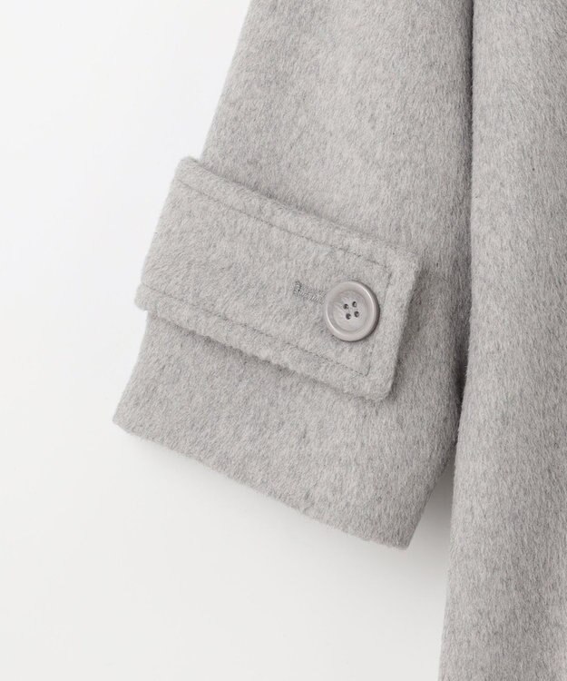 Feroux ウール混 Aラインコート ライトグレー系