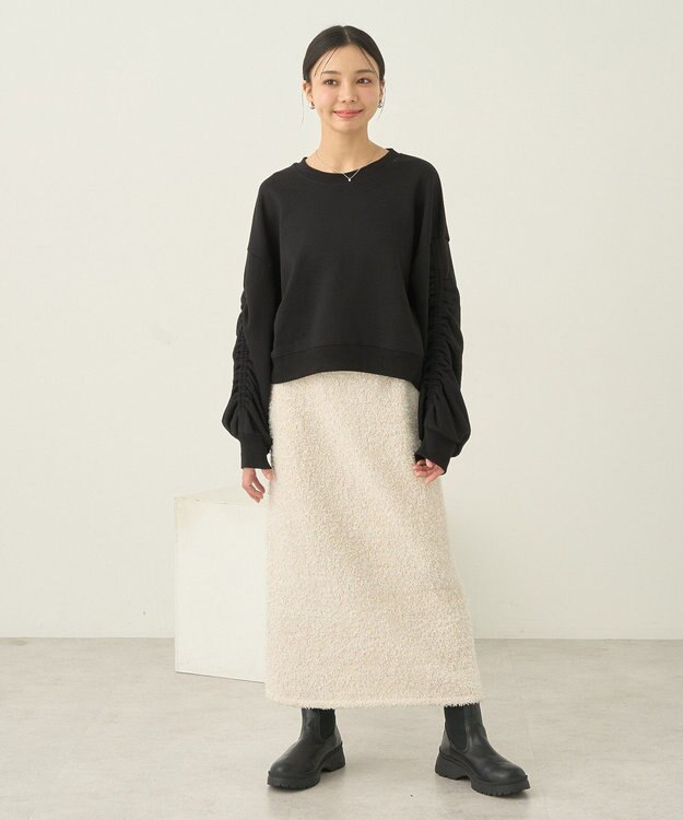 earth music&ecology ドロストスリーブスウェット Black