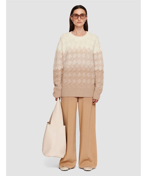 JOSEPH 【洗える】ウィーブニット　ラウンドネック Ivory/Blusher