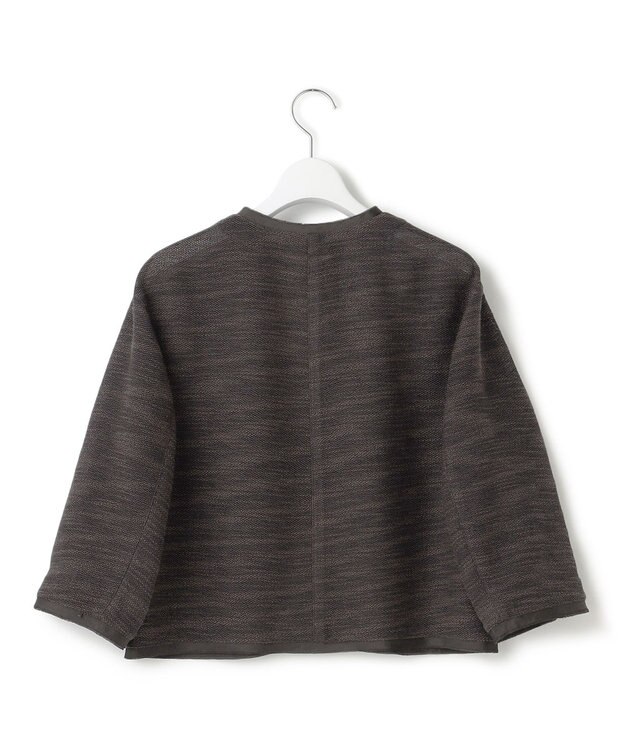 23区 S サマーツイード 7分袖 ジャケット ダークブラウン系